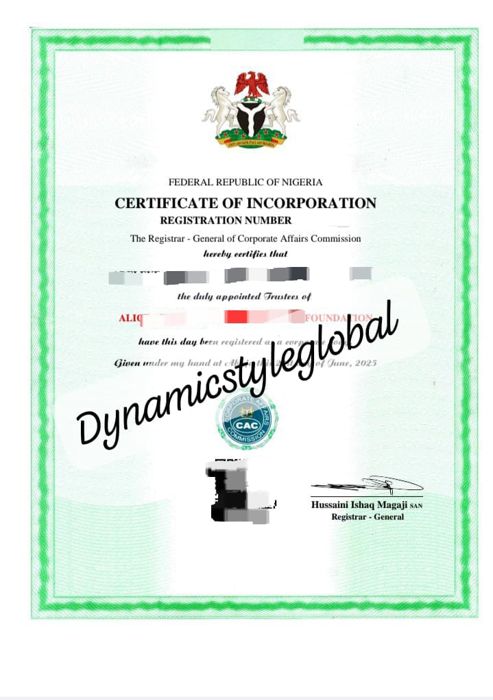Foundation Certificate of Incorporation
